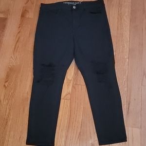 Black American eagle distressed hi rise jeggings